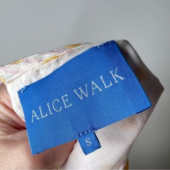 Alice Walk 100% Linen Yellow Polka Dot Baby Doll Dress S - Picture 4 of 5